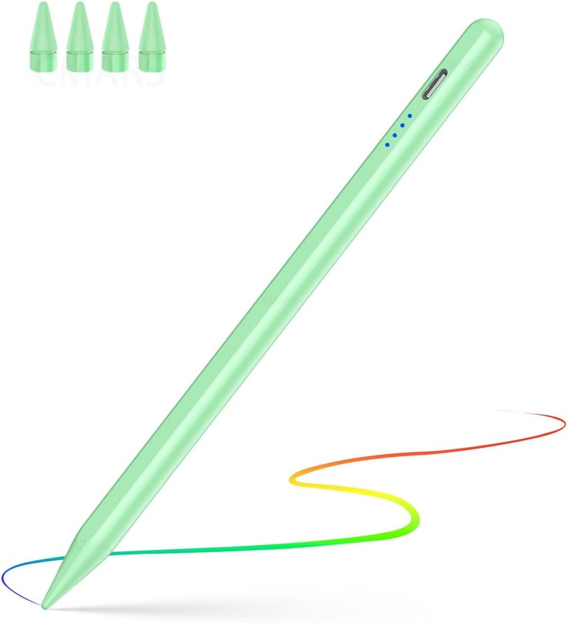 CMARS Stylus Pen for iPad(2018-2025), Pad Pencil 10th Generation with Palm Rejection & Tilt, Digital Pens Compatible with Apple iPad 6/7/8/9/10/A16, Pro 11"/12.9"/13"/M4, Mini 5/6/7, Air 3/4/5/M2/M3 - Green - Image 1